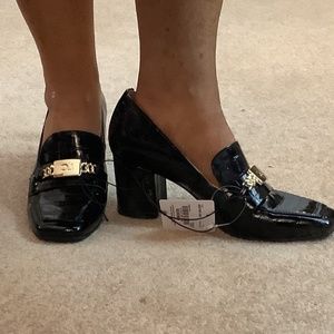 NWT Liz Claiborne Melba Black memory foam shoes block heels office attire